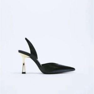 Zara metallic sling back high heeled shoes